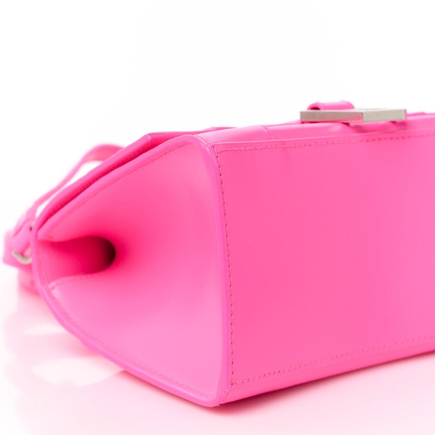 Balenciaga Shiny Box Calfskin Small Hourglass Top Handle Bag Fluo Pink 10 of 11