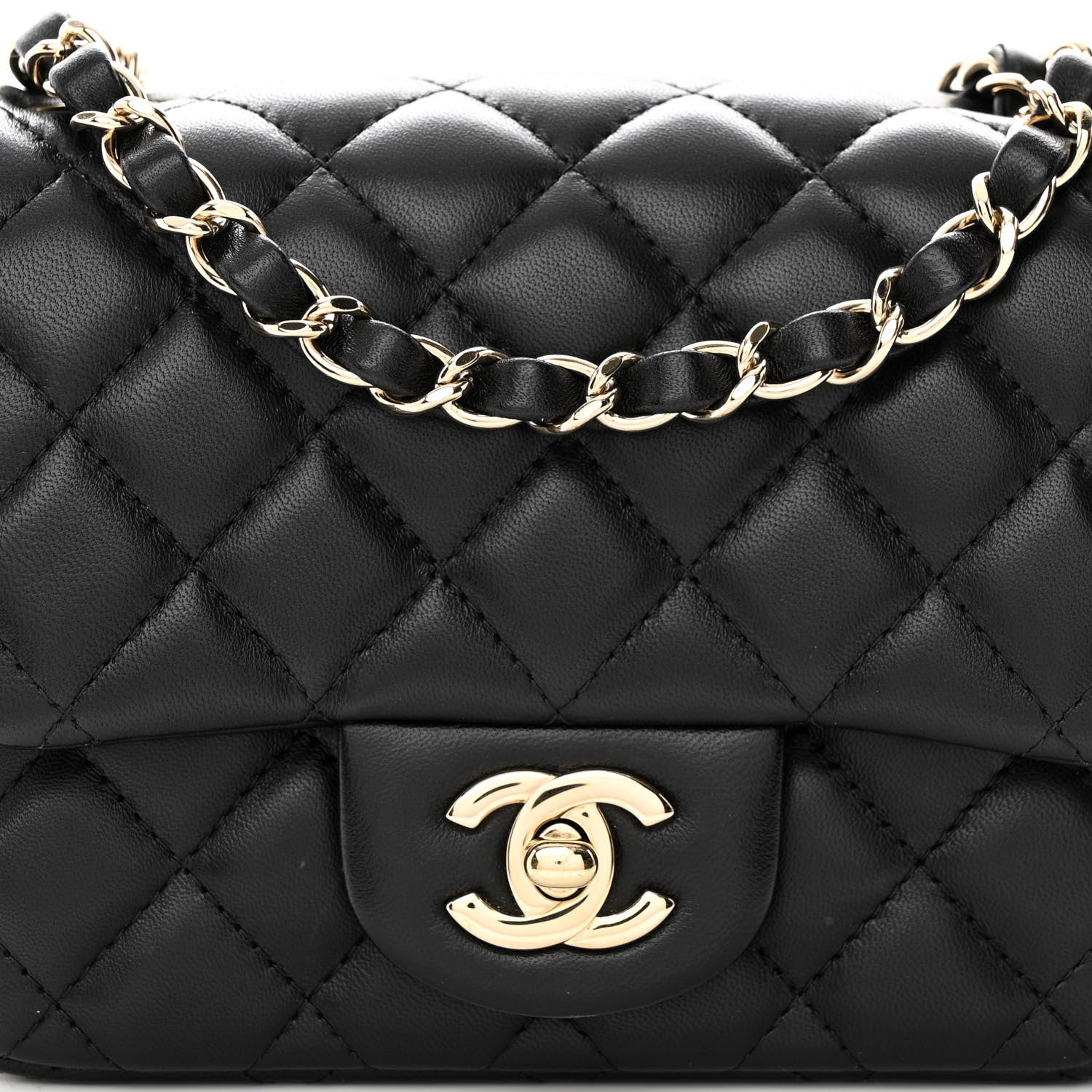 Chanel Lambskin Quilted Mini Square Flap Black 9 of 12