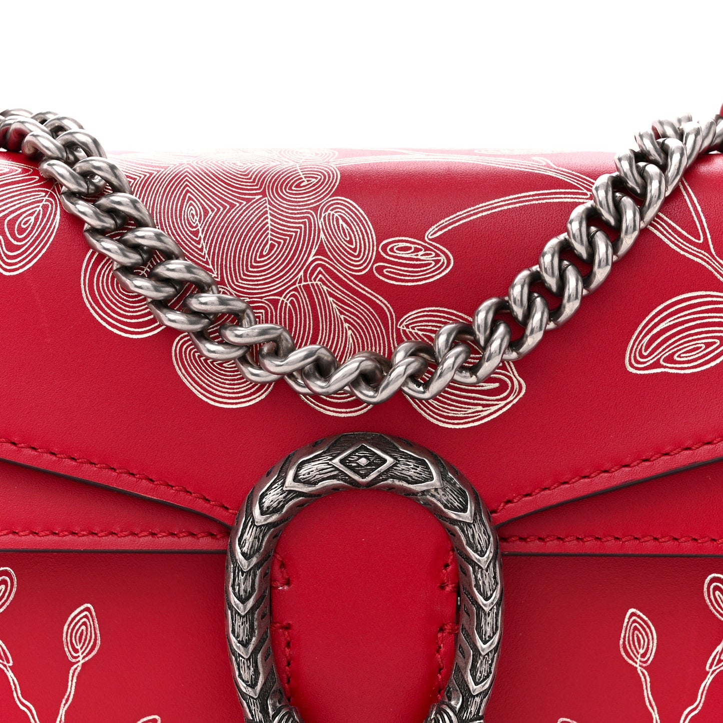 Calfskin Chinese New Year Mini Dionysus Shoulder Bag Hibiscus Red
