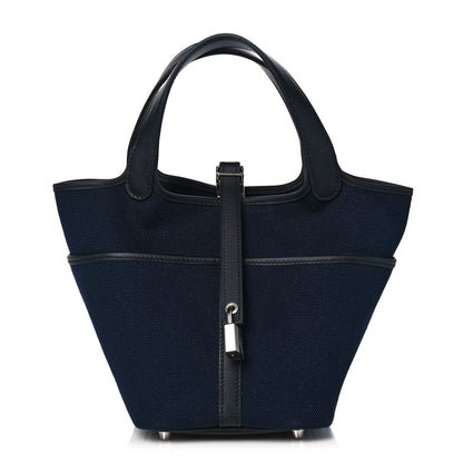 Hermes Toile Goeland Swift Cargo Picotin Lock 18 Bleu Marine 1 of 12