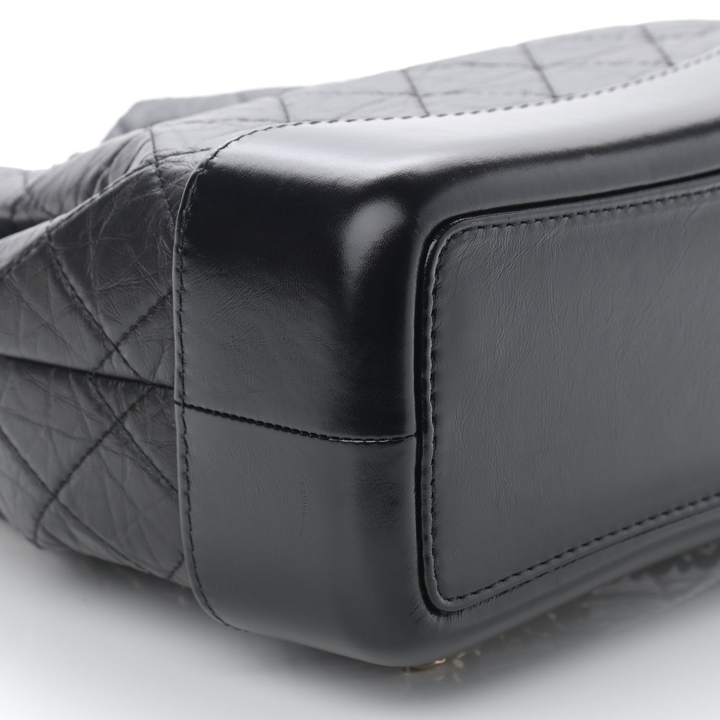 Aged Calfskin Quilted Small Gabrielle Backpack Black