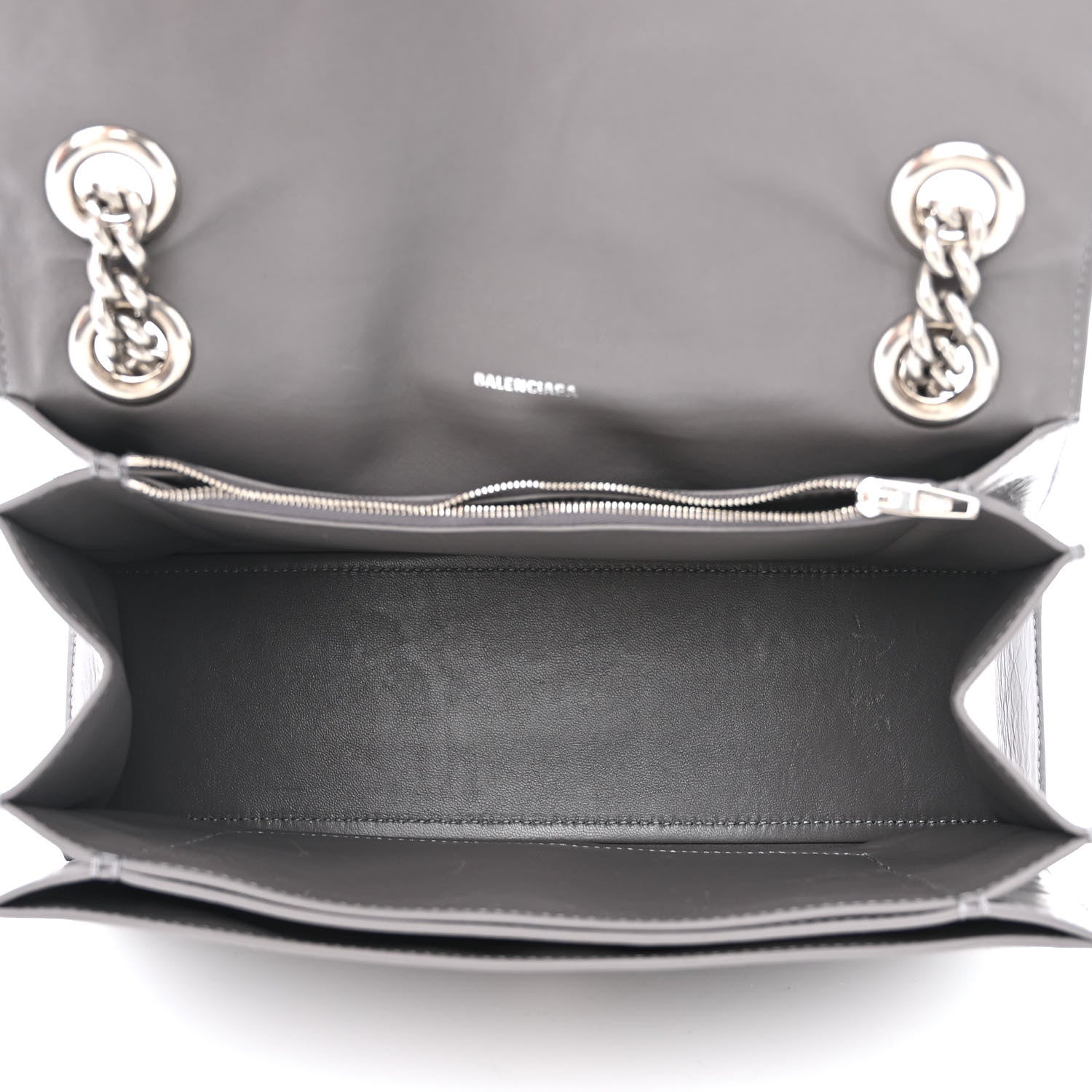 Balenciaga Crushed Calfskin Medium Crush Chain Bag Dark Grey 5 of 9