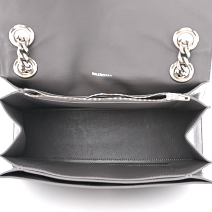 Balenciaga Crushed Calfskin Medium Crush Chain Bag Dark Grey 5 of 9