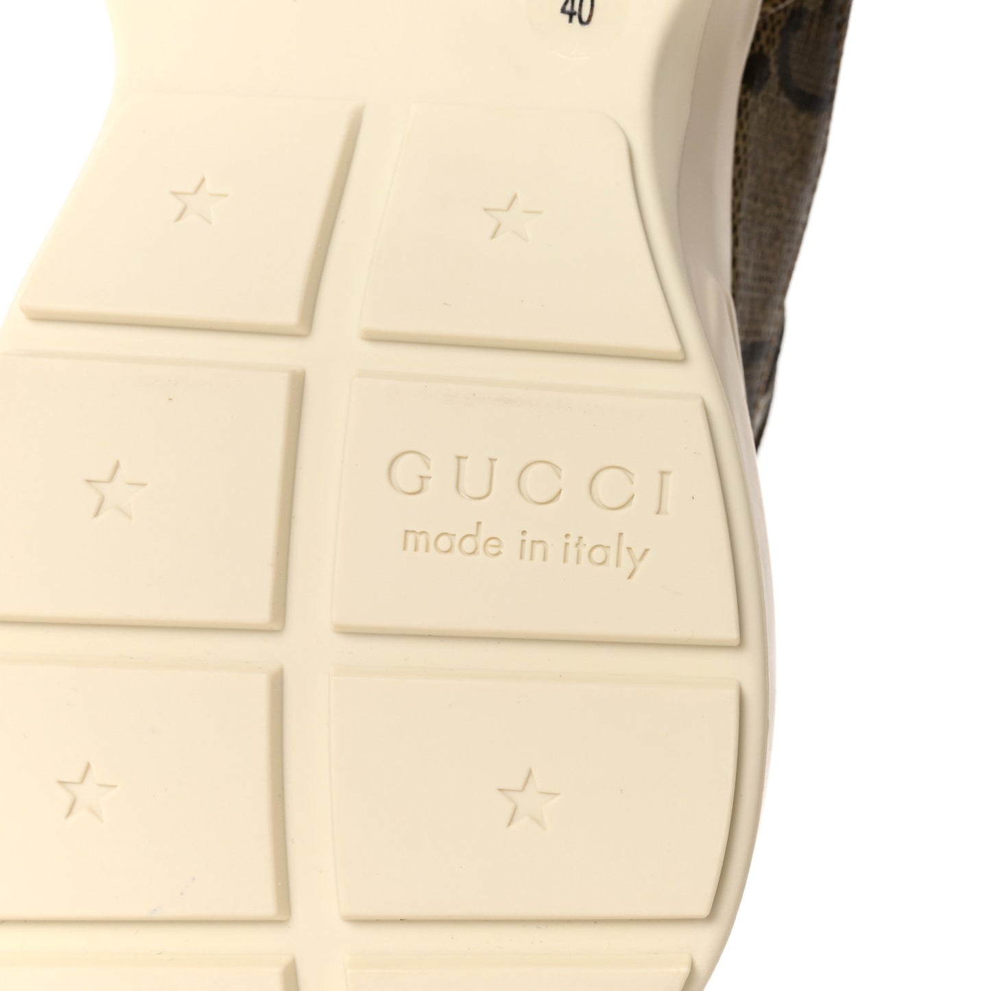 Maxi GG Supreme Monogram Gucci 100 Womens Rhyton Sneakers 40 Beige Ebony