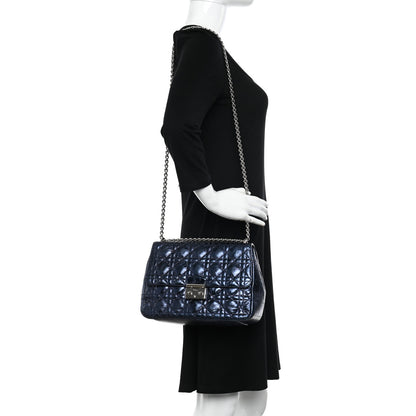 Christian Dior Metallic Calfskin Large Miss Dior Flap Marine 2 of 10