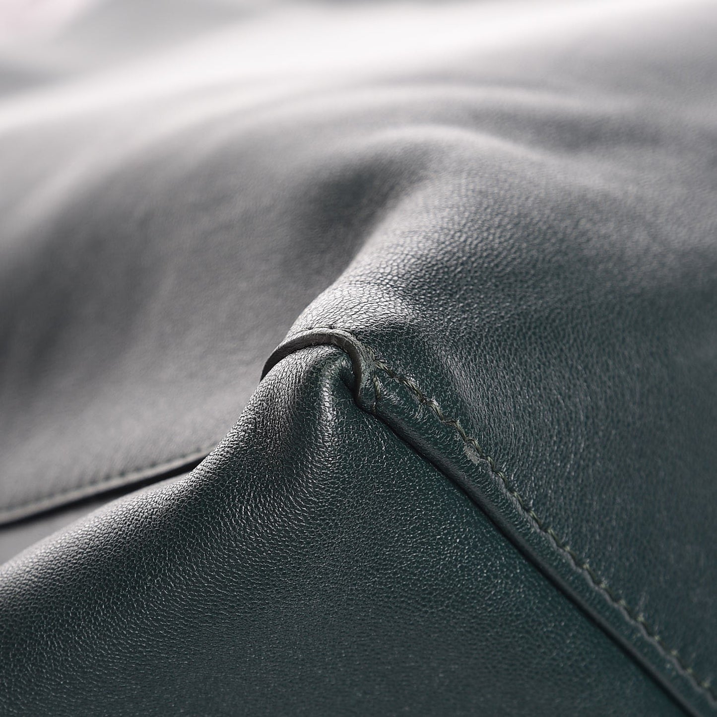 Lambskin Horizontal Cabas Bottle Green