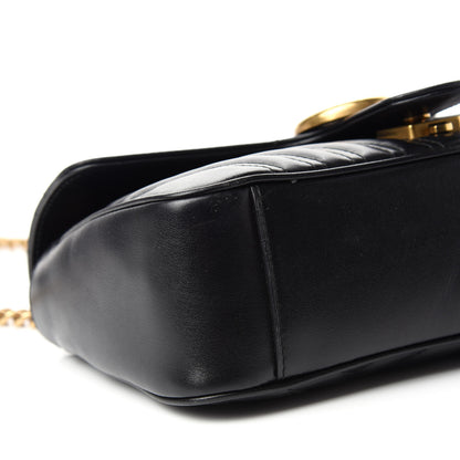 Gucci Calfskin Matelasse Small GG Marmont Shoulder Bag Black 6 of 12
