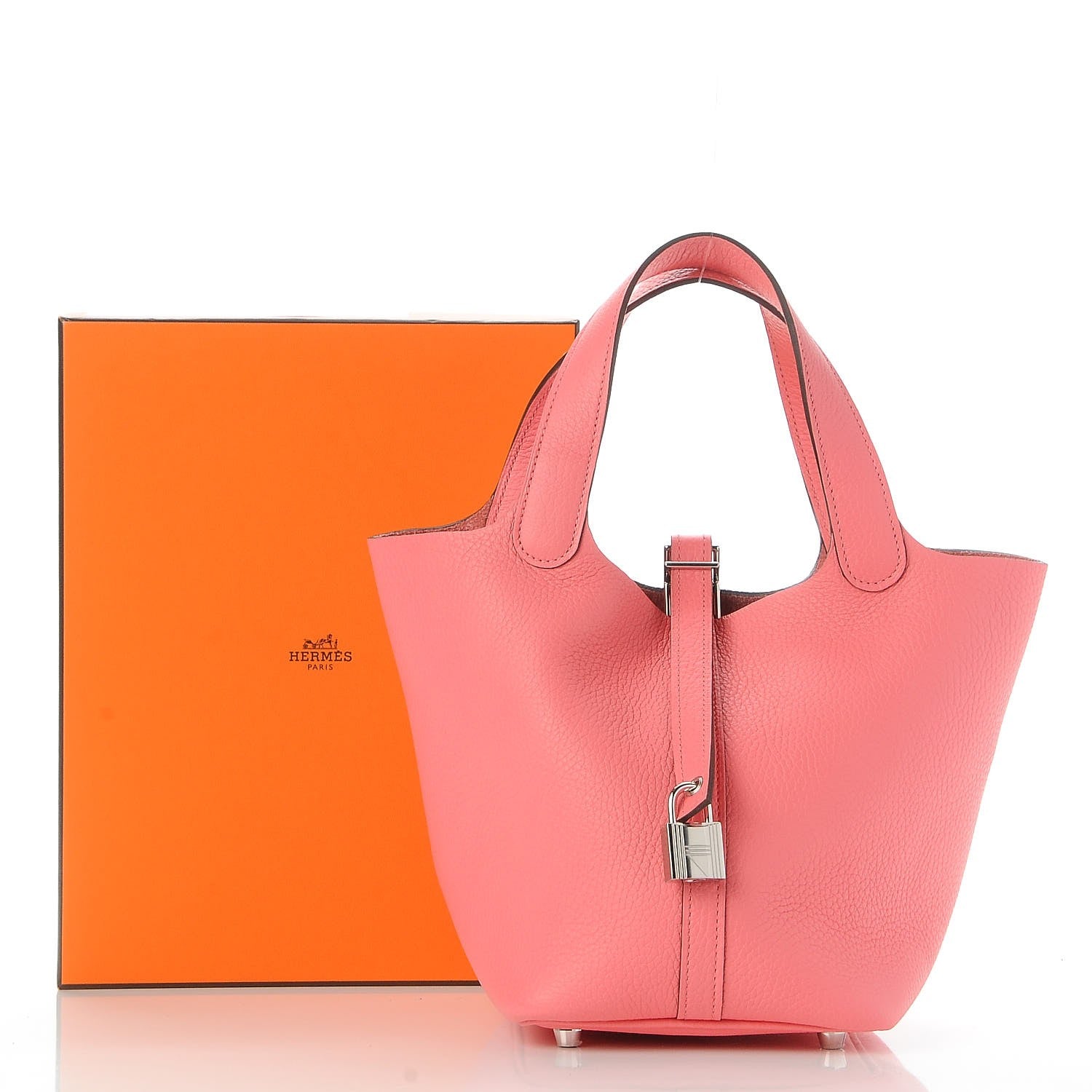 Hermes Taurillon Clemence Picotin Lock 18 PM Rose Azalee 236553