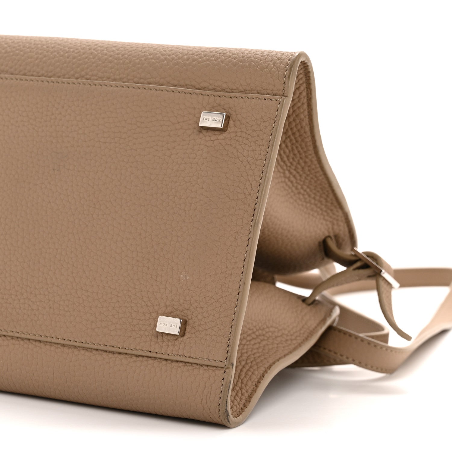 The Row Grained Calfskin Soft Margaux 10 Bag Dark Taupe 9 of 10