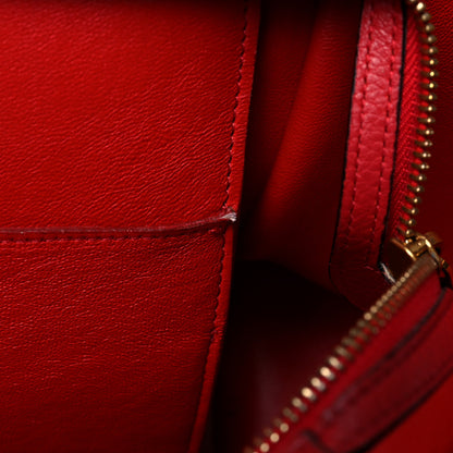 Celine Drummed Calfskin Suede Medium Trapeze Coquelicot 14 of 19