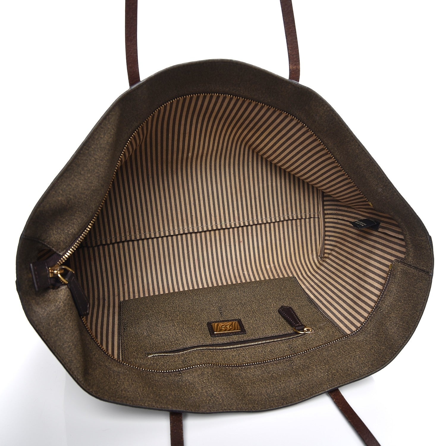 Fendi Zucca Spalmati Medium Roll Tote Tobacco Moro 5 of 13