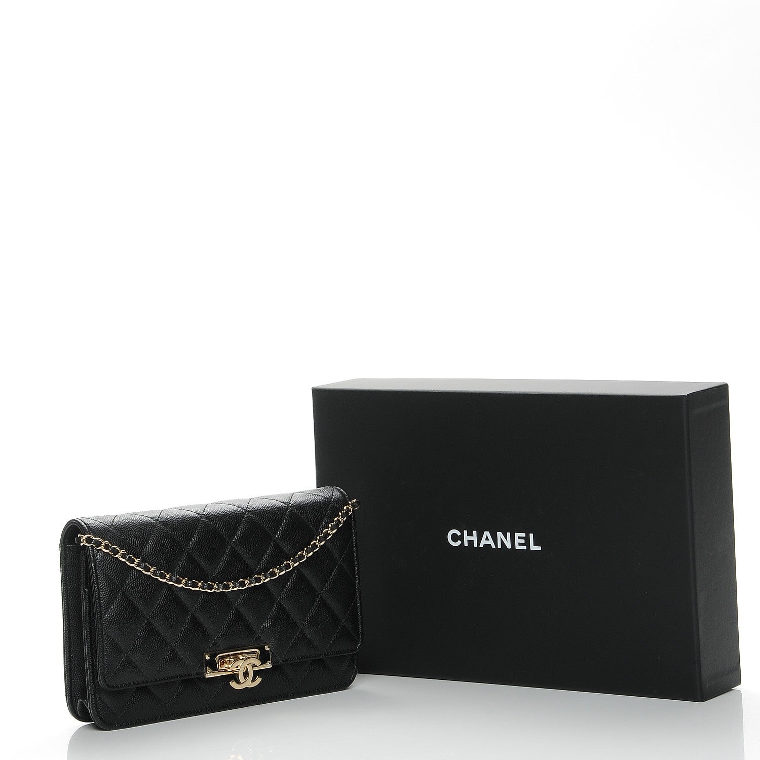 Chanel Caviar Quilted Golden Class Wallet On Chain WOC Black 9 of 9