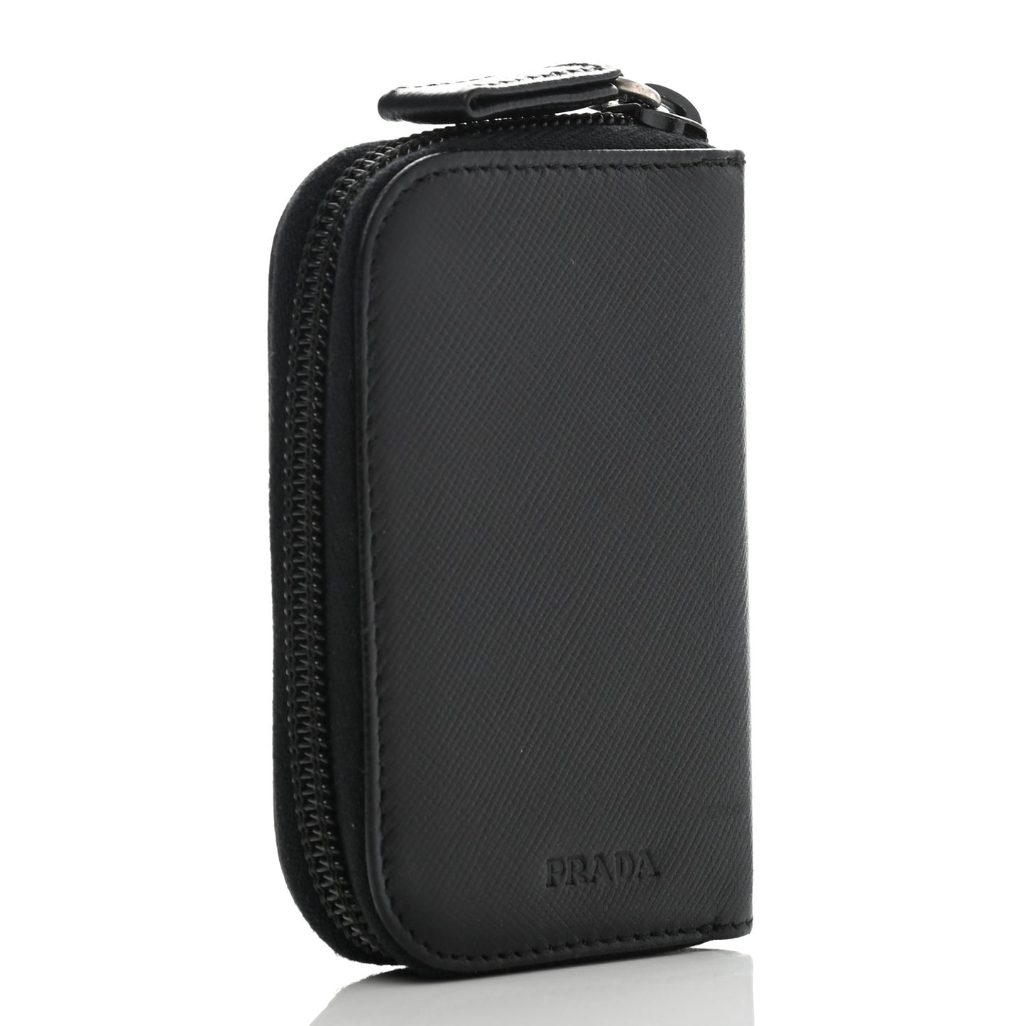 Saffiano Zip Around Key Holder Black