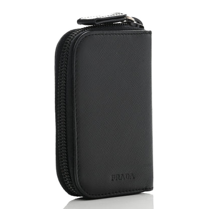 Prada Saffiano Zip Around Key Holder Black 3 of 12