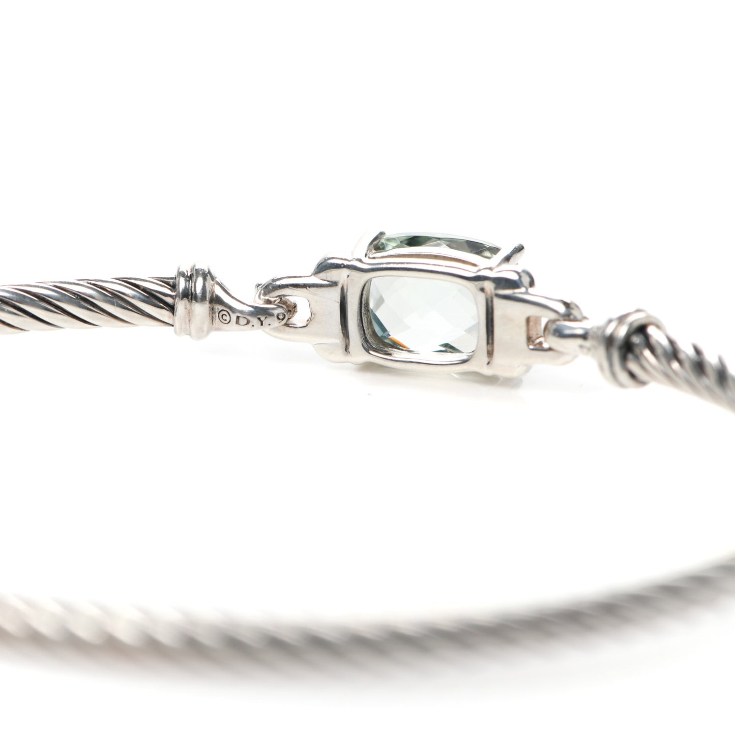 Sterling Silver Diamond Prasiolite 3mm Petite Wheaton Bracelet