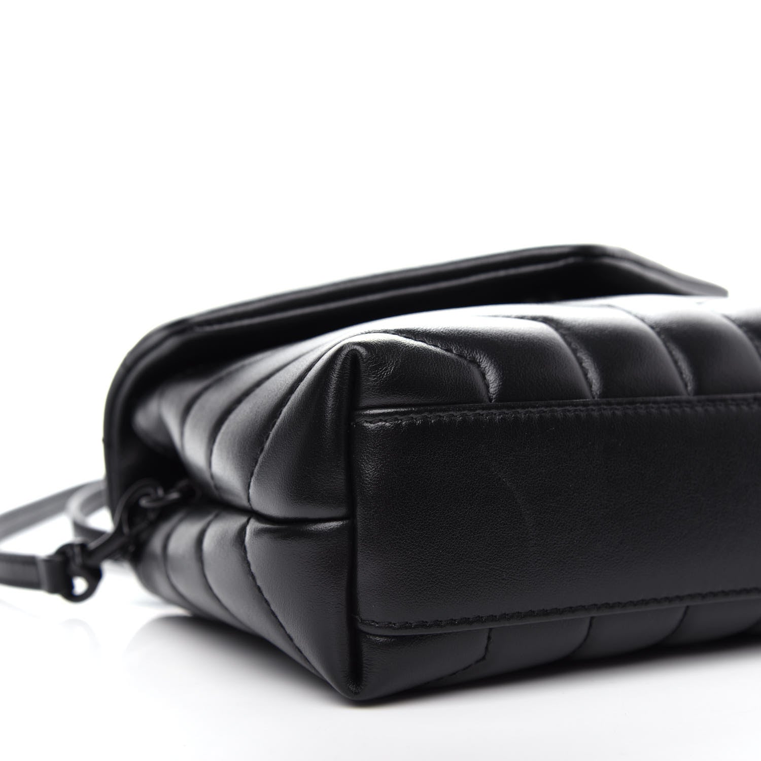 Saint Laurent Calfskin Y Quilted Monogram Toy Loulou Crossbody Bag Black 9 of 13