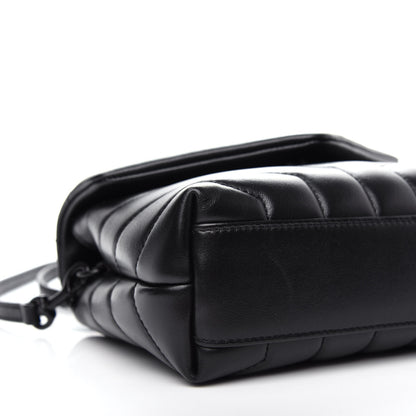 Saint Laurent Calfskin Y Quilted Monogram Toy Loulou Crossbody Bag Black 9 of 13