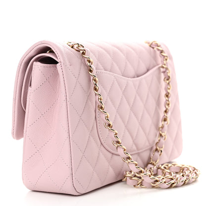 Chanel Caviar Quilted Medium Double Flap Light Pink 3 of 10