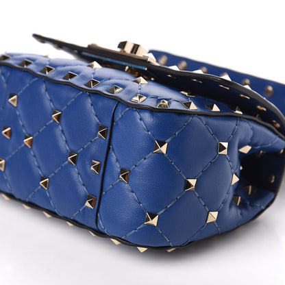 Valentino Garavani Nappa Micro Rockstud Spike Shoulder Bag Blue 7 of 10