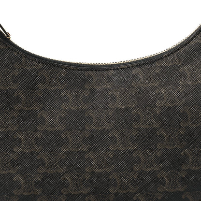 Celine Triomphe Canvas Calfskin Ava Shoulder Bag Tan 9 of 13
