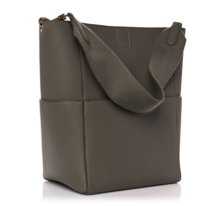 Celine Soft Grained Calfskin Sangle Bucket Bag Taupe 3 of 9