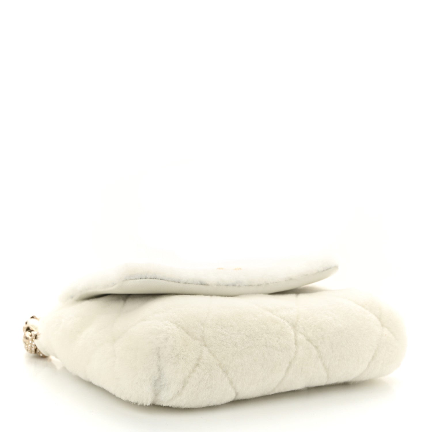Chanel Shearling Lambskin Crystal Strass Flap White 4 of 10