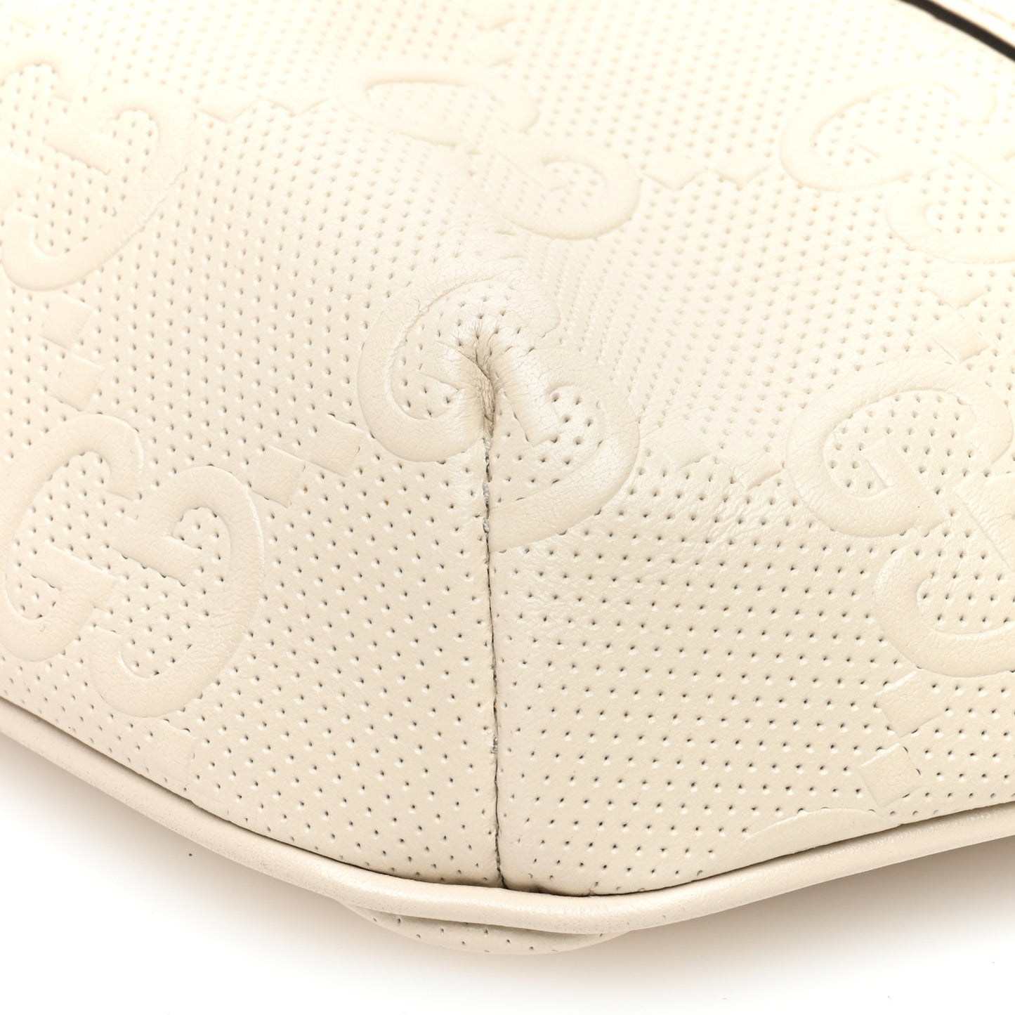 Calfskin GG Tennis Embossed Belt Bag Mystic White