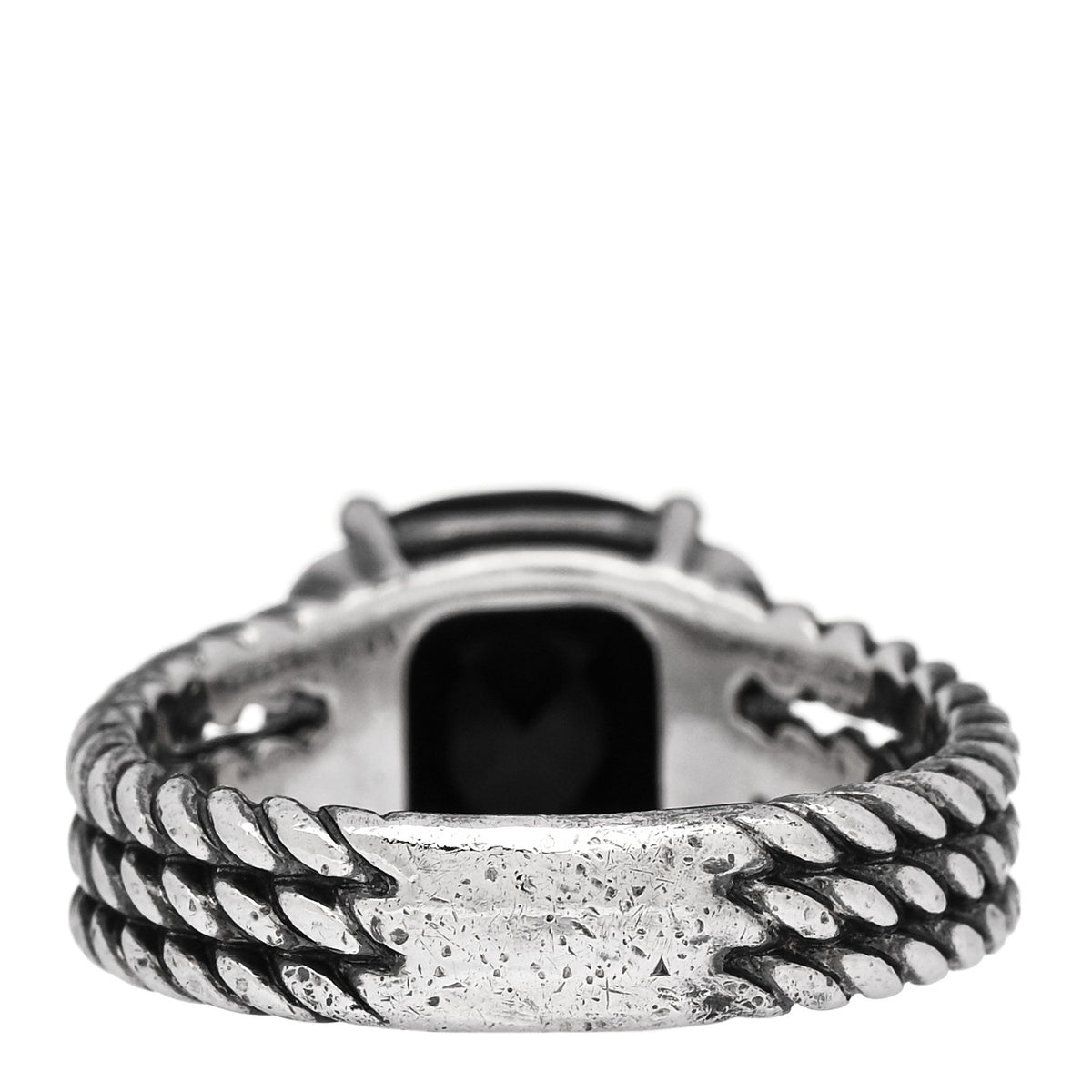 David Yurman Sterling Silver Diamond Black Onyx 10mm Petite Wheaton Ring 51 5.75 3 of 4