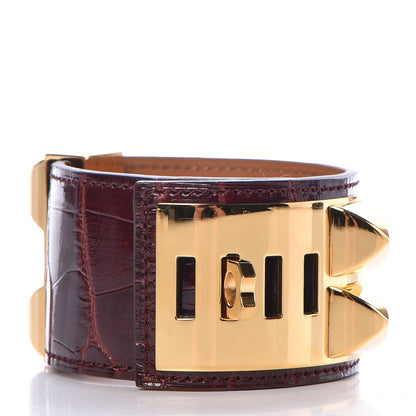 Hermes Shiny Alligator Collier De Chien CDC Bracelet S Rouge H 4 of 7