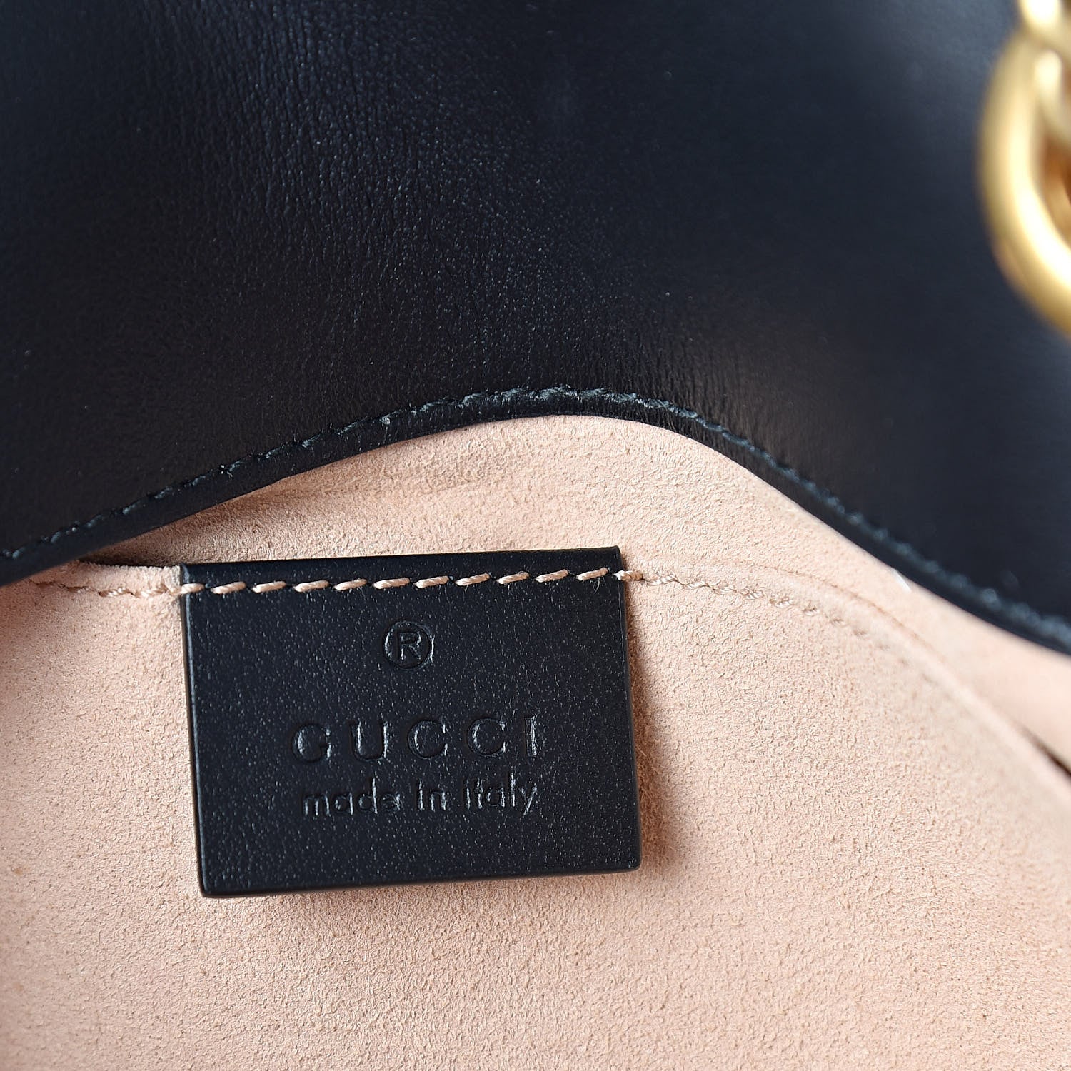 Gucci Calfskin Matelasse Mini GG Marmont Shoulder Bag Black 6 of 12