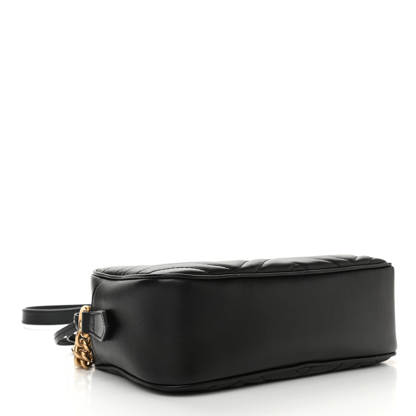 Calfskin Matelasse Small GG Marmont Chain Shoulder Bag Black