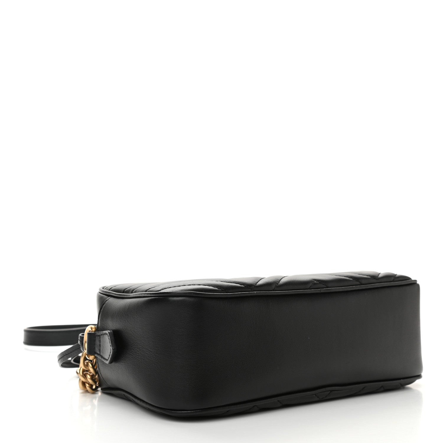 Gucci Calfskin Matelasse Small GG Marmont Chain Shoulder Bag Black 4 of 11