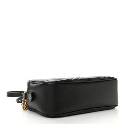 Gucci Calfskin Matelasse Small GG Marmont Chain Shoulder Bag Black 4 of 11