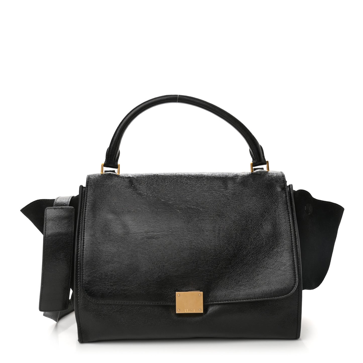 Vernice Suede Medium Trapeze Black