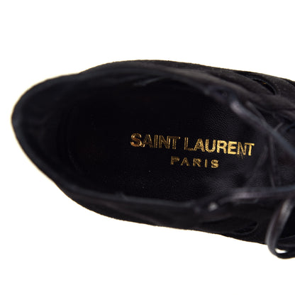 Saint Laurent Kid Scamosciato Tribute 105 Platform Sandals 37 Black 6 of 8