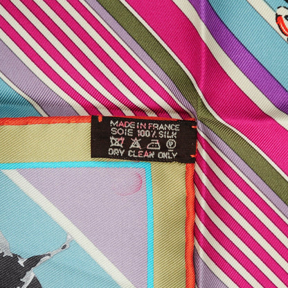 Hermes Silk Les Courses Pocket Square 5 of 5
