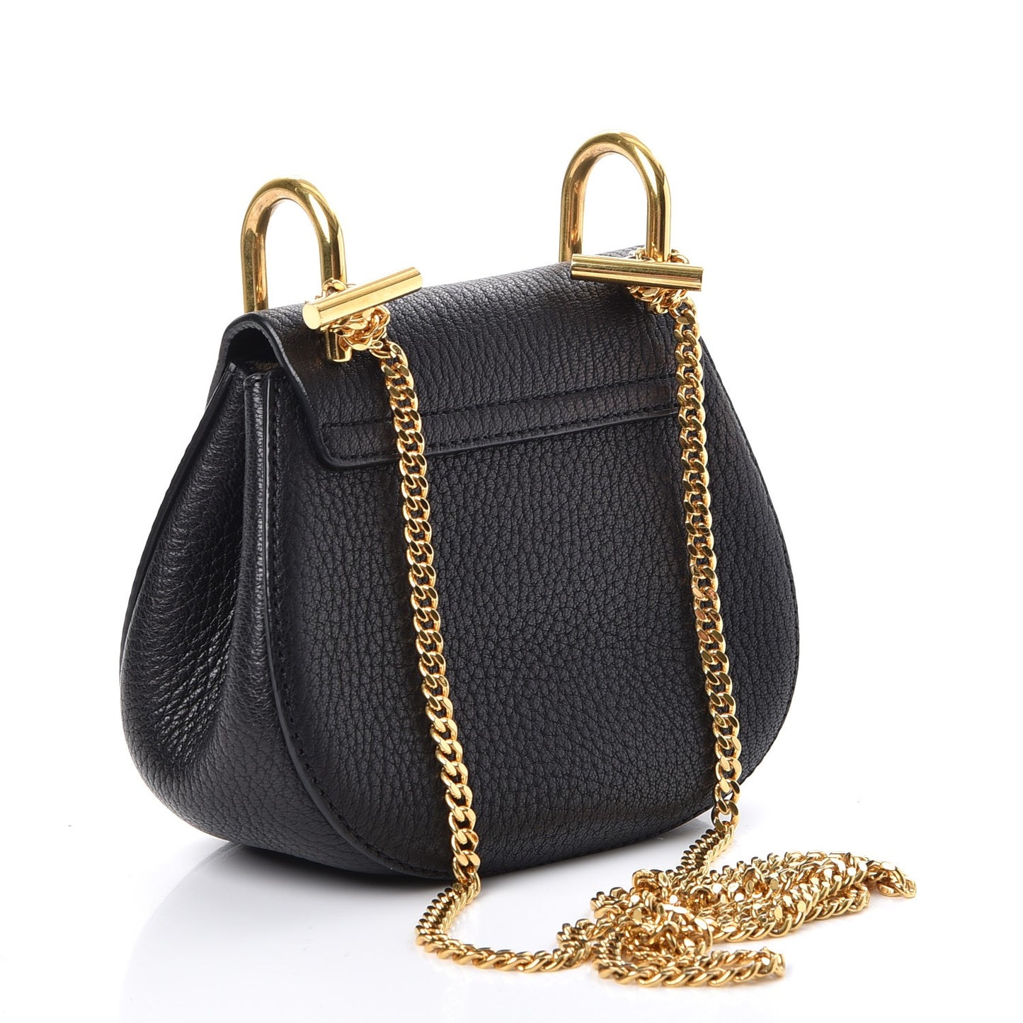 Grained Lambskin Mini Drew Shoulder Bag Black