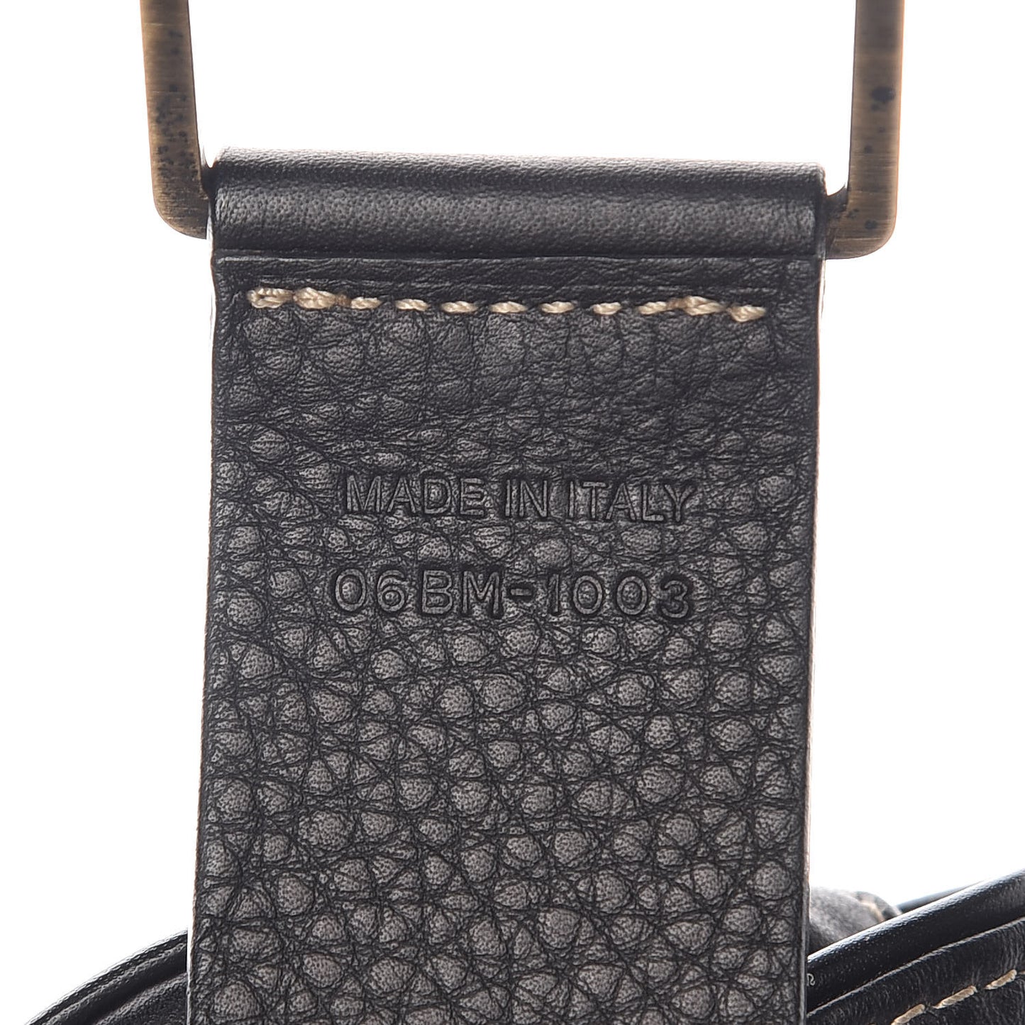 Grained Calfskin Saddle Belt Bag Black