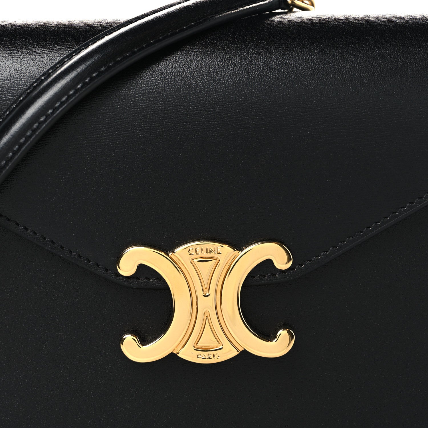 Celine Shiny Calfskin Triomphe Margo Wallet on Chain Black 8 of 10
