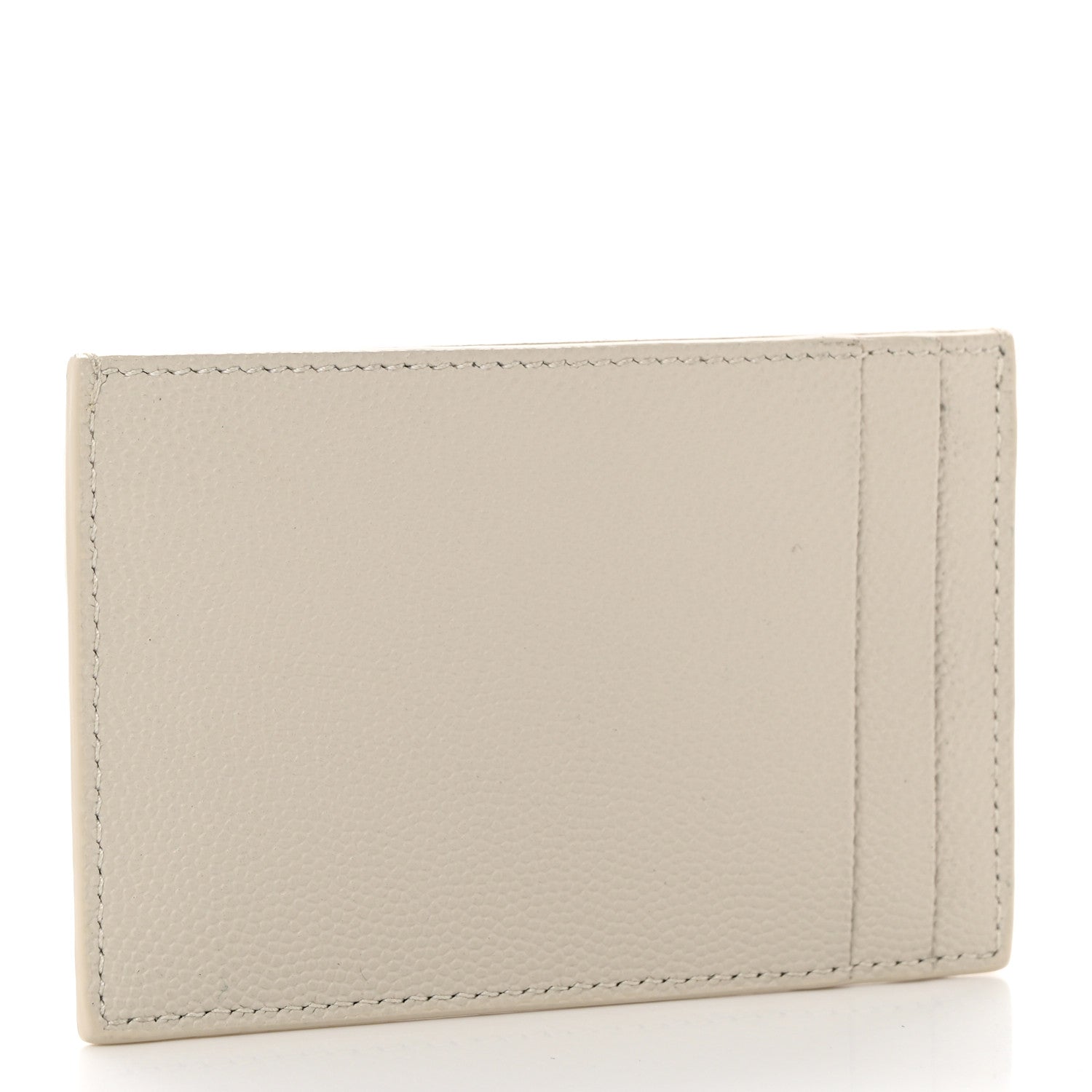 Saint Laurent Grain De Poudre Uptown Monogram Card Case Crema Soft 3 of 8