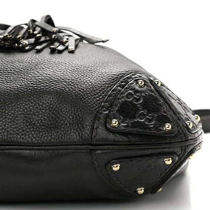 Gucci Calfskin Medium Indy Top Handle Hobo Black 9 of 13