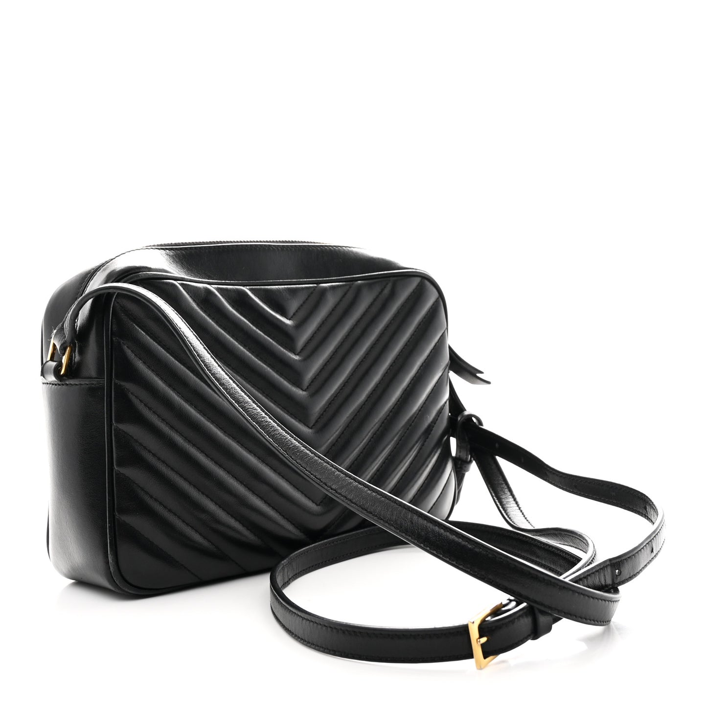 Calfskin Matelasse Monogram Lou Camera Bag Black