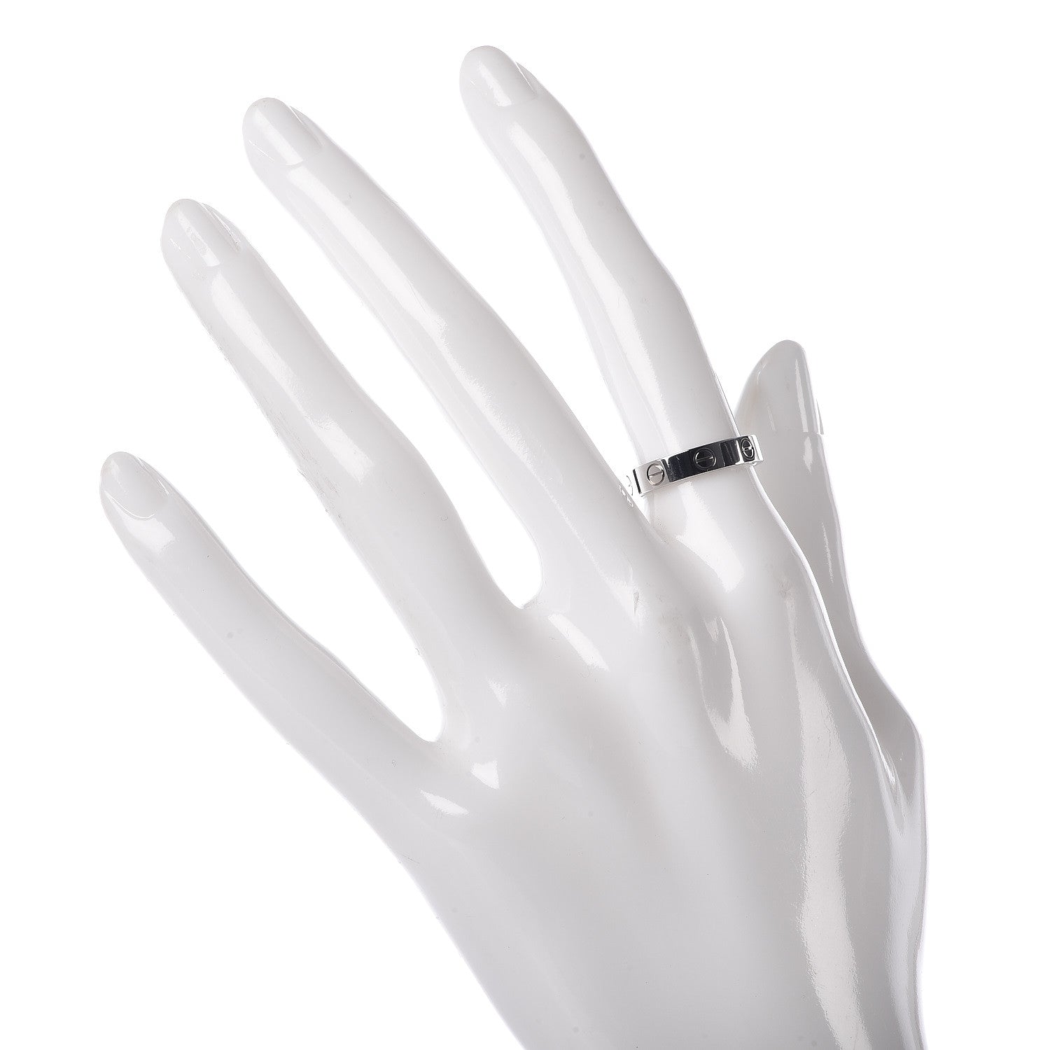 Cartier 18K White Gold 3.5mm LOVE Wedding Band Ring 50 5.25 2 of 4