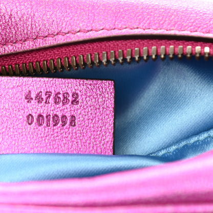 Gucci Laminated Nappa Matelasse Small GG Marmont Chain Shoulder Bag Fuxia Rosso Rosa 7 of 10
