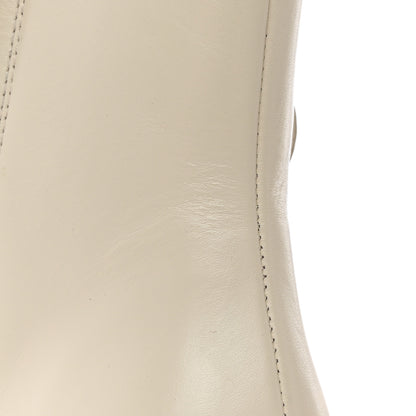 Gucci Kensington Calfskin Nappa GG Supreme Monogram Womens Double Buckle Ankle Boots 36.5 Mystic White Beige 13 of 14
