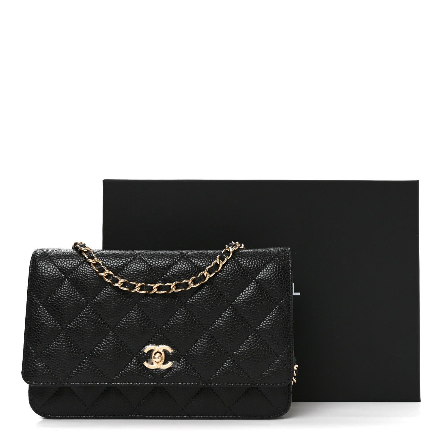 Chanel Caviar Quilted CC Turnlock Wallet On Chain WOC Black 12 of 12
