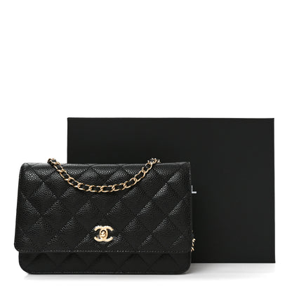 Chanel Caviar Quilted CC Turnlock Wallet On Chain WOC Black 12 of 12