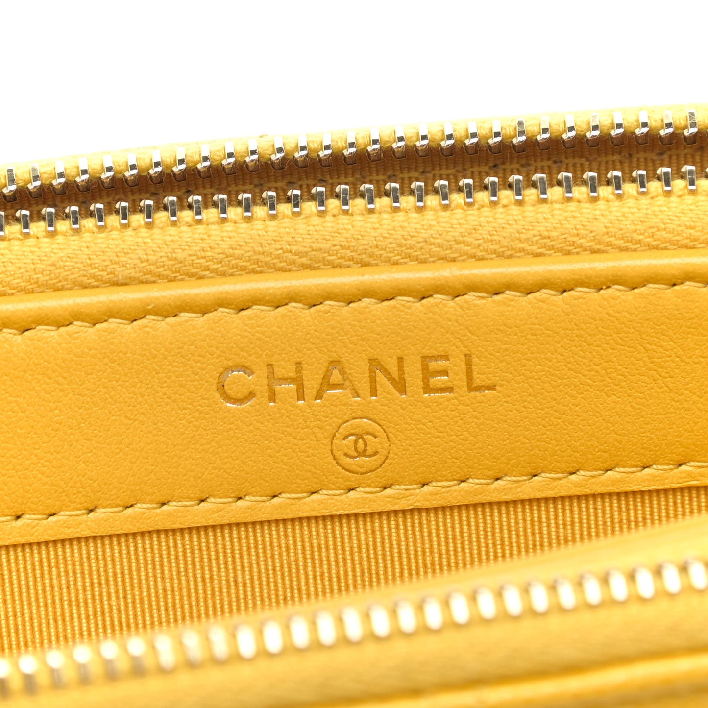 Caviar Quilted Small Clutch With Chain Yellow