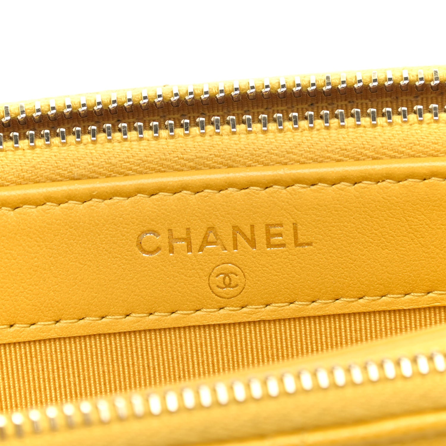 Chanel Caviar Quilted Small Clutch With Chain Yellow 14 of 19