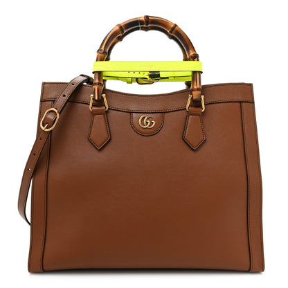 Gucci Wonka Grain Calfskin Medium Diana Tote Bag Cuir Yellow Fluo 1 of 13